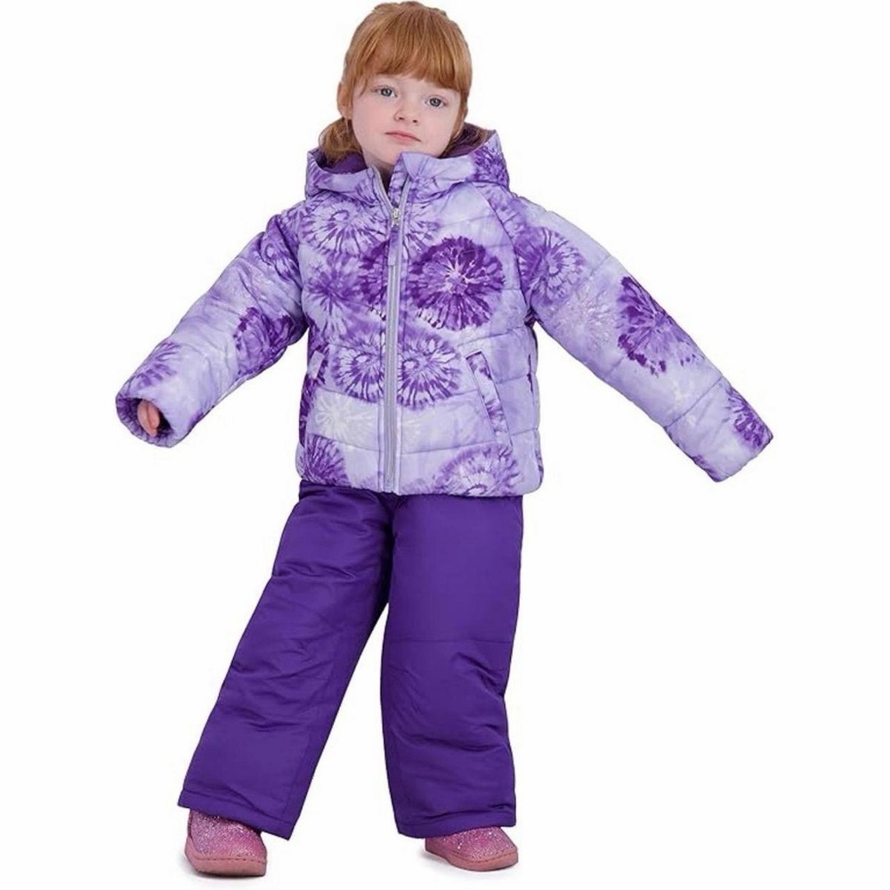 Rothschild Little Girls Purple Tye Dye Ski Jacket 24 months